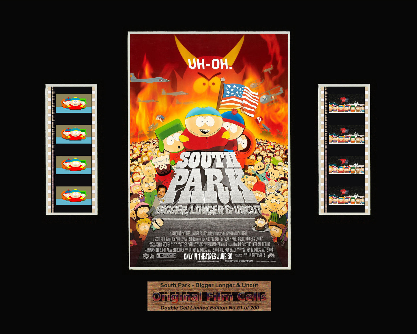 South Park - Bigger, Longer and Uncut - Unframed double film cell presentation