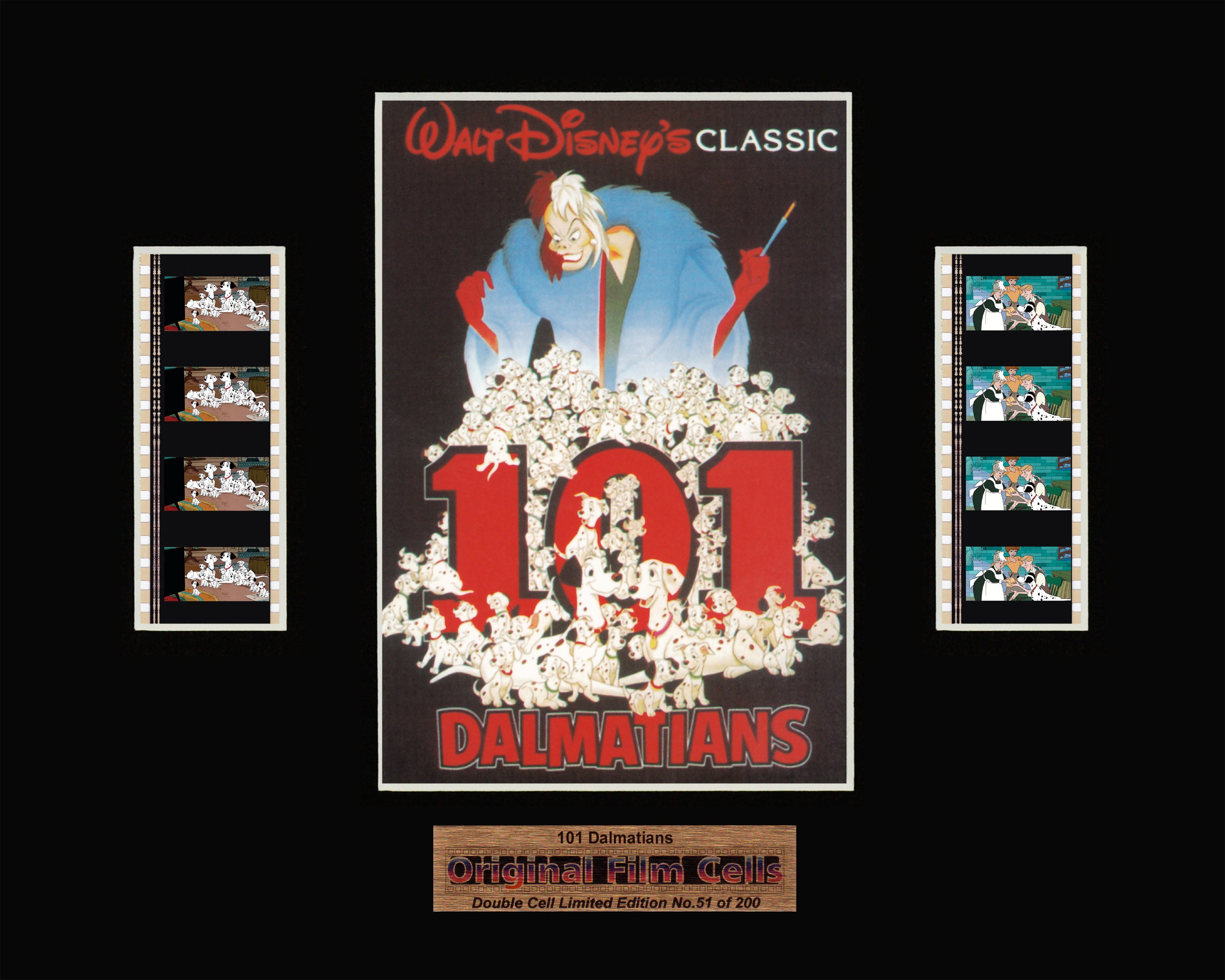 101 Dalmatians (1961) - Disney - Unframed double film cell presentation