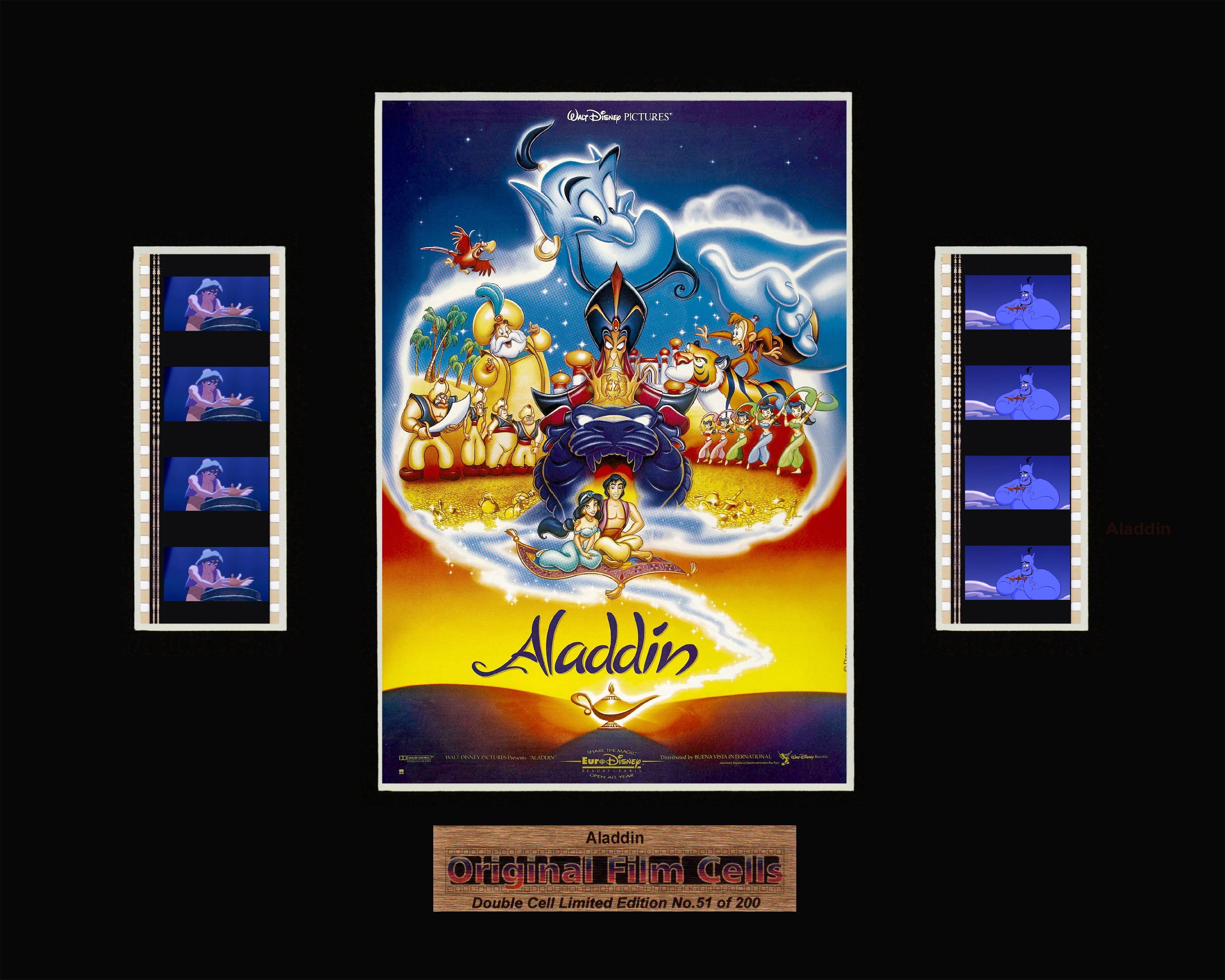 Aladdin (1992) - Disney - Unframed double film cell presentation