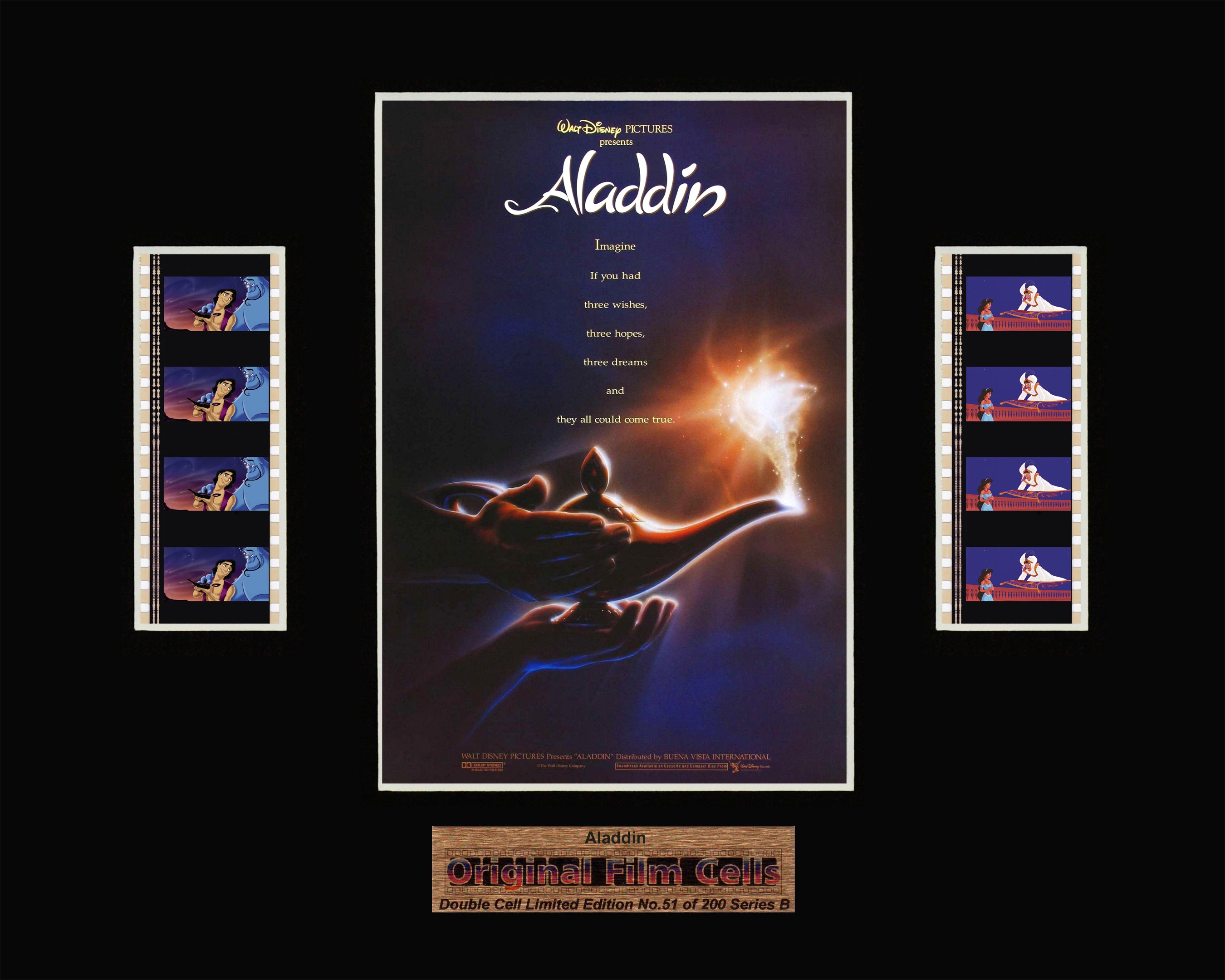 Aladdin (1992) - Series B - Disney - Unframed double film cell presentation