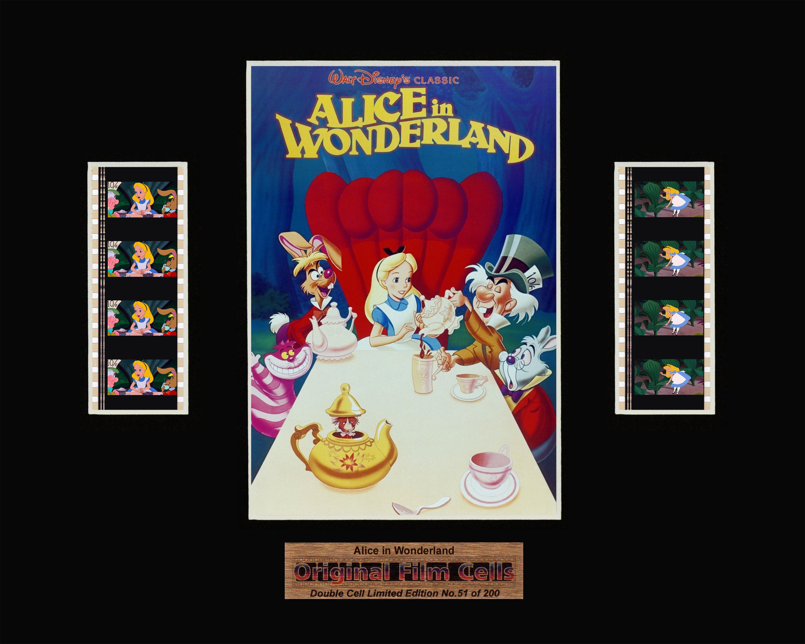 Alice in Wonderland (1951) - Disney - Unframed double film cell presentation