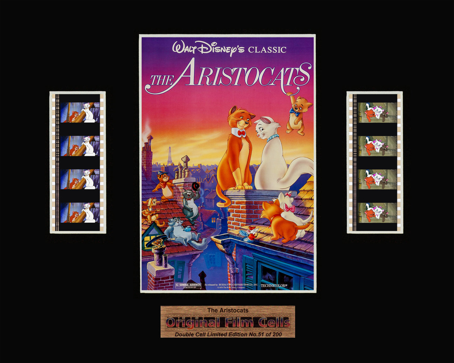 The Aristocats (1970) - Disney - Unframed double film cell presentation