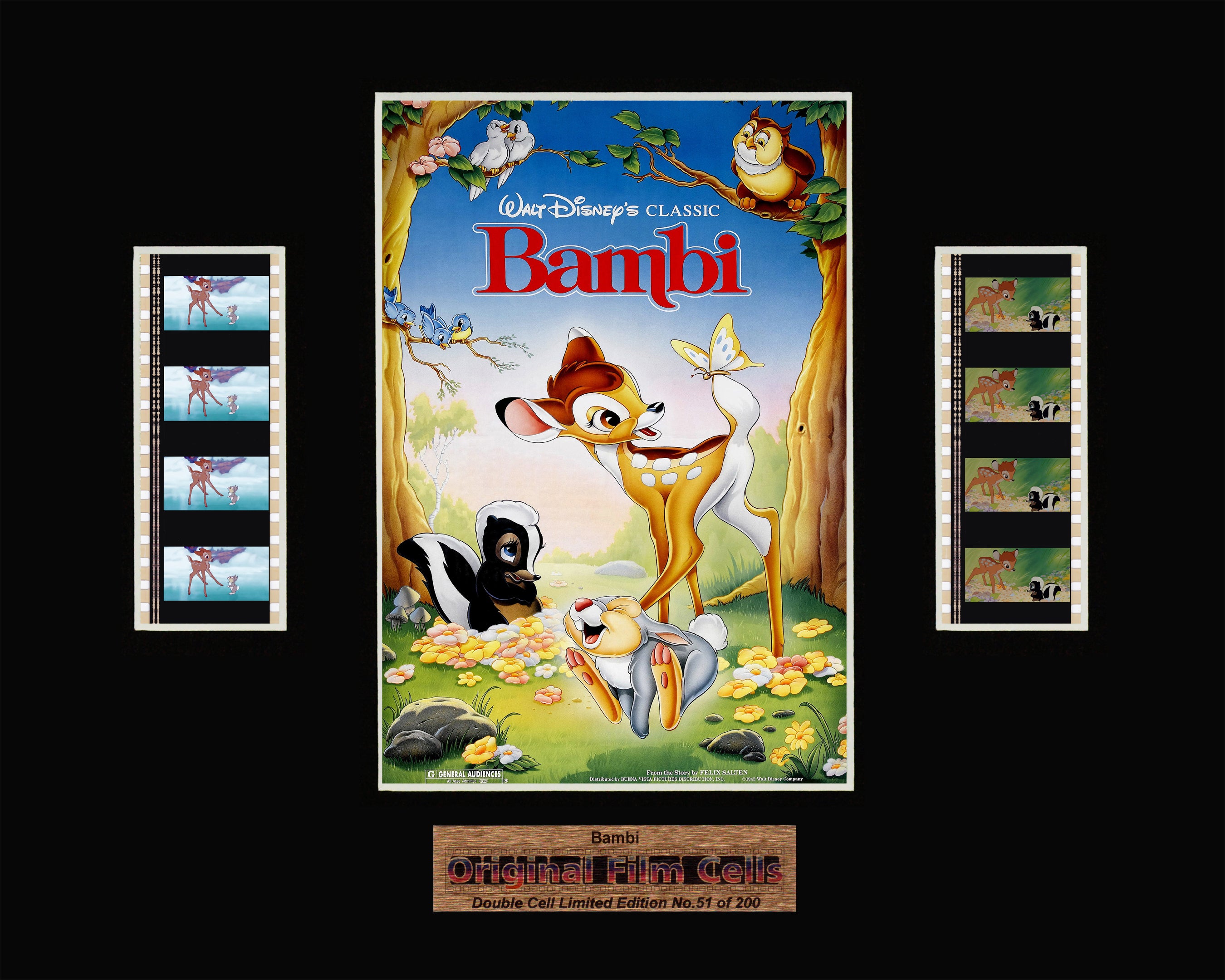 Bambi (1942) - Disney - Unframed double film cell presentation