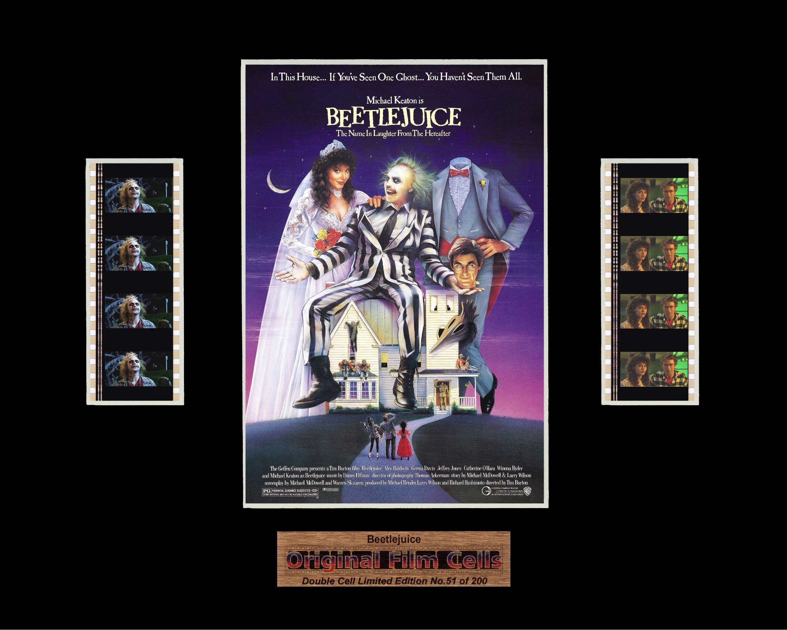 Beetlejuice (1988) - Unframed double film cell presentation