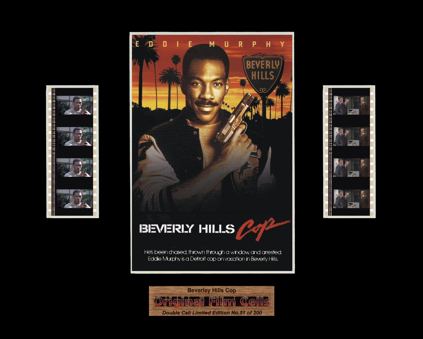 Beverly Hills Cop (1984) - Unframed double film cell presentation