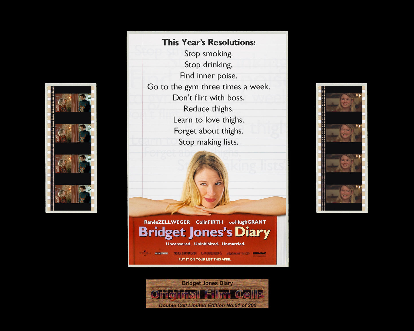 Bridget Jones's Diary (2001) - Unframed double film cell presentation