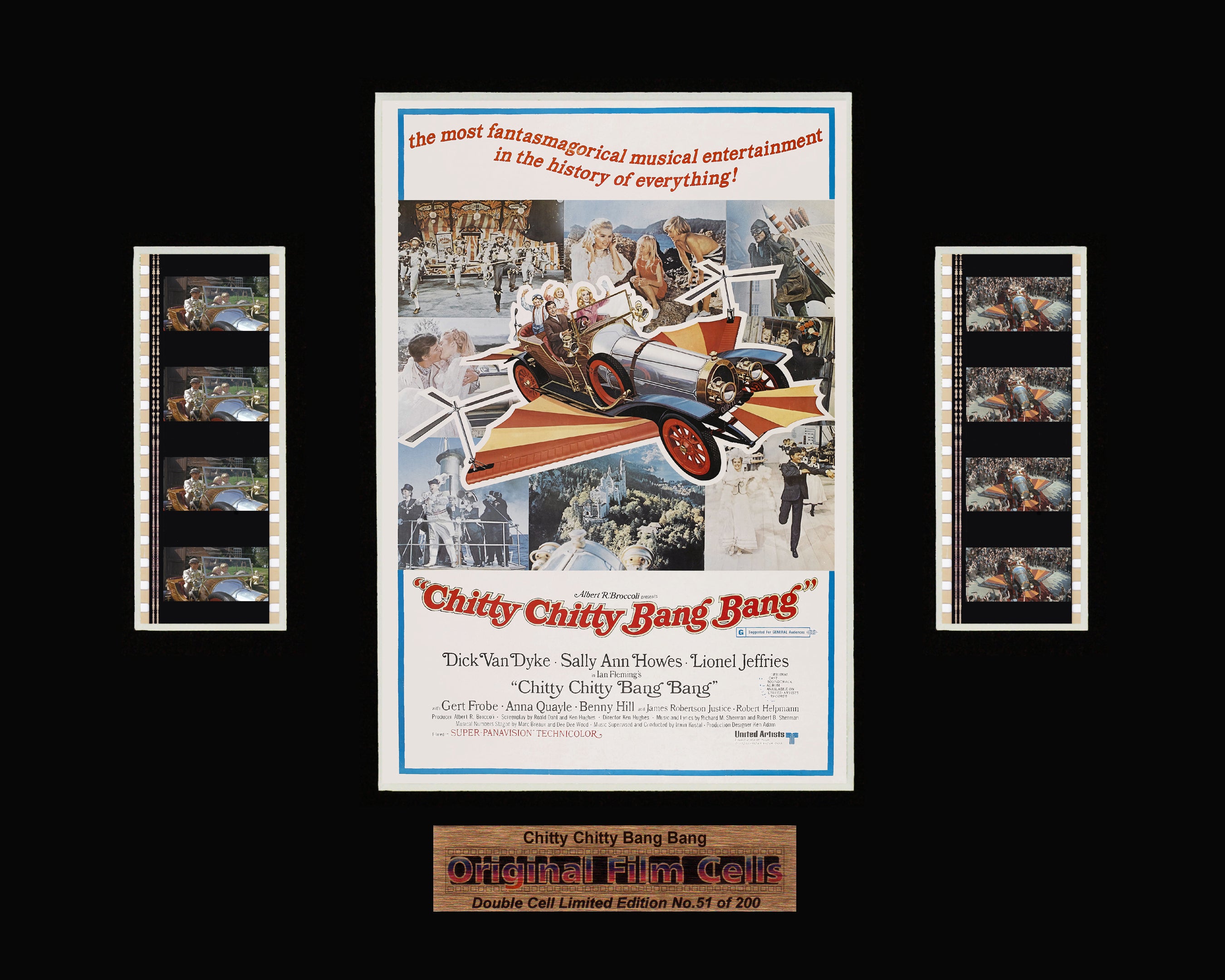 Chitty Chitty Bang Bang (1968) - Unframed double film cell presentation