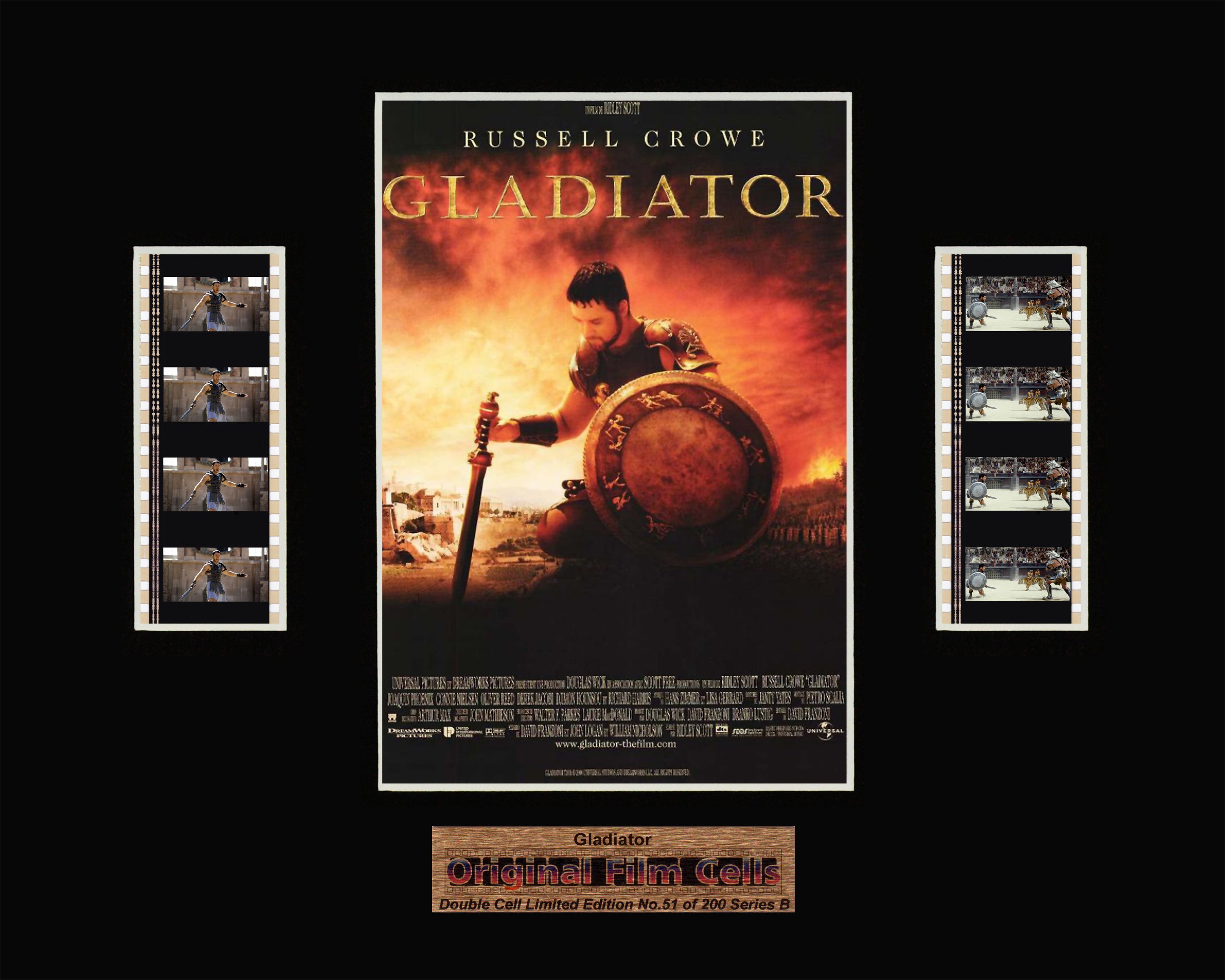 Gladiator (2000) - Series B - Unframed double film cell presentation