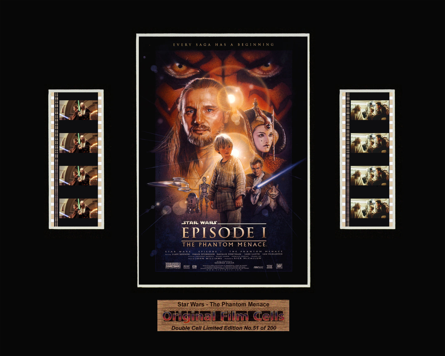 Star Wars - The Phantom Menace (1999) - Unframed double film cell presentation